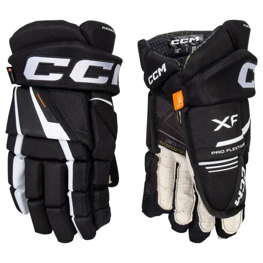 CCM Tacks XF Hockey Gloves Senior Black/White