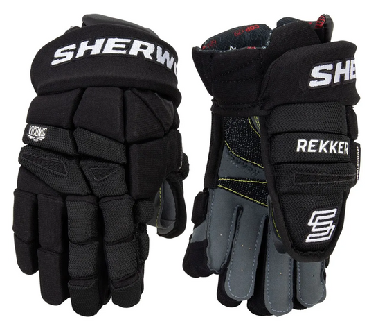 Sherwood Rekker Legend Pro Hockey Gloves Junior Black/White