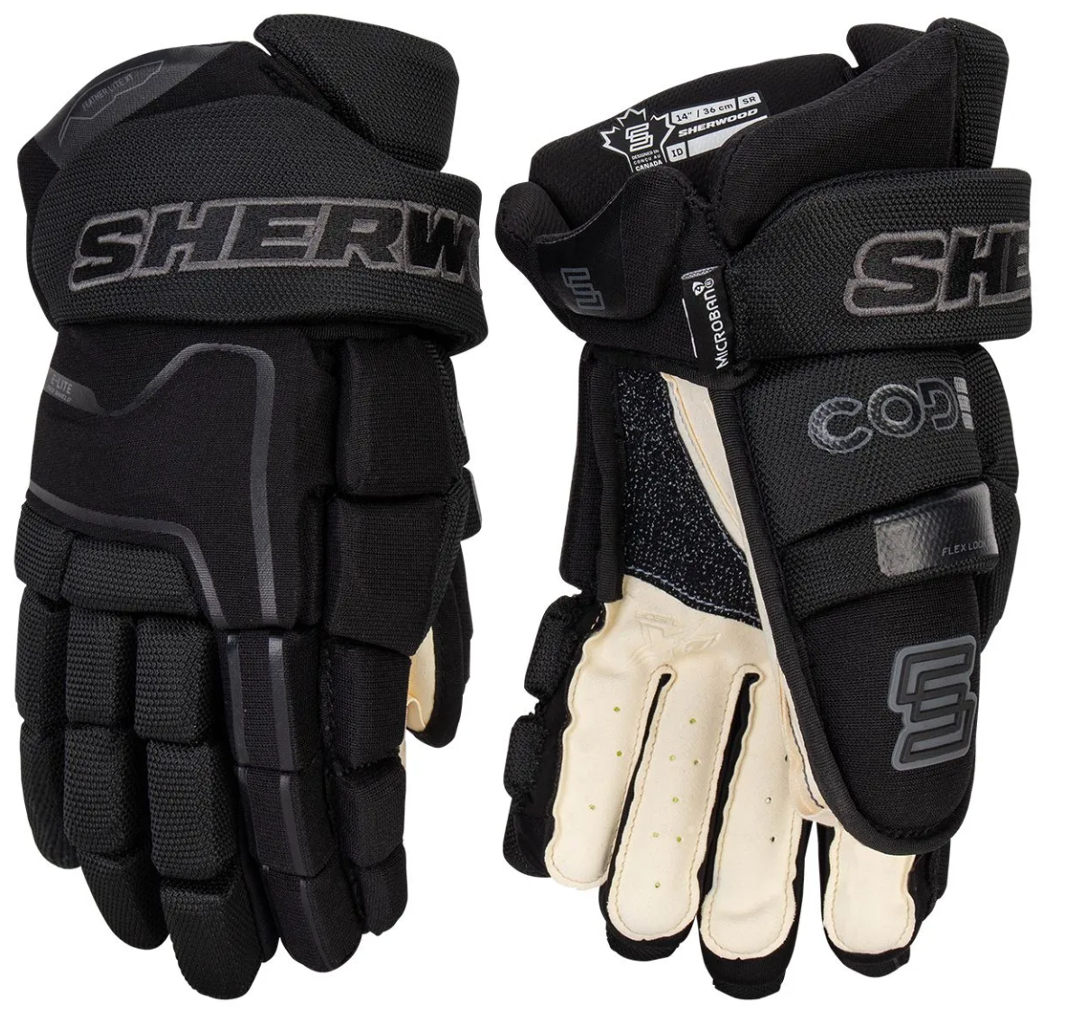 Sherwood Code Encrypt Pro Hockey Gloves Senior Black/White