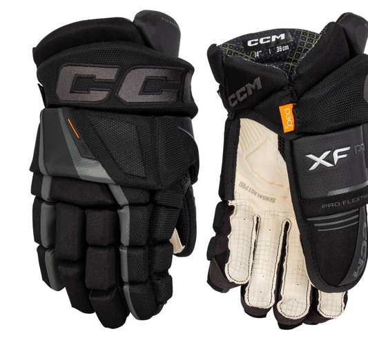 CCM Tacks XF Pro Hockey Gloves Senior Black/White