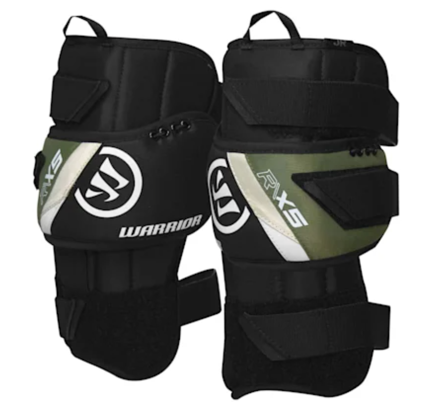 Warrior Ritual R/X5 Goalie Knee Guards Junior Black