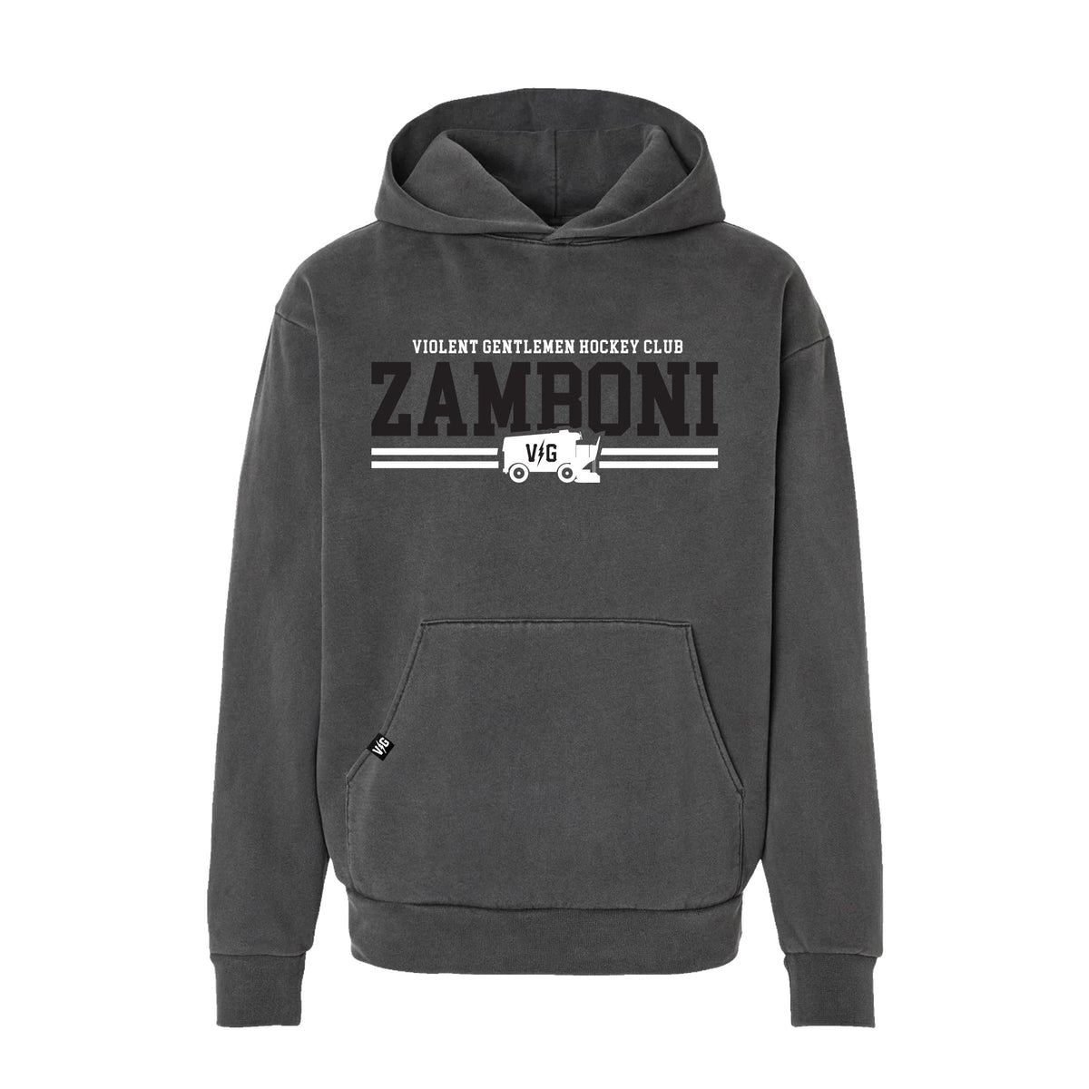 Two Line Pass Relaxed Pullover Hood - Pigment Black