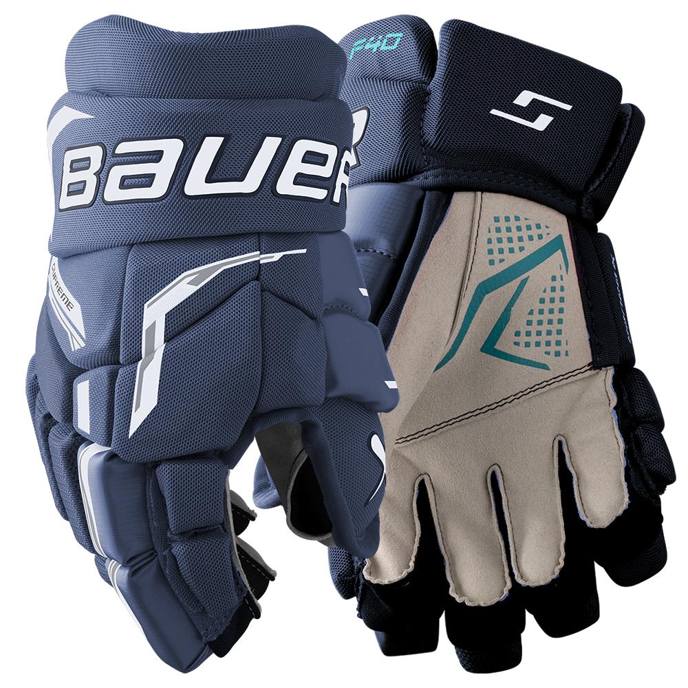 Bauer Supreme F40 Hockey Gloves - Junior - Navy