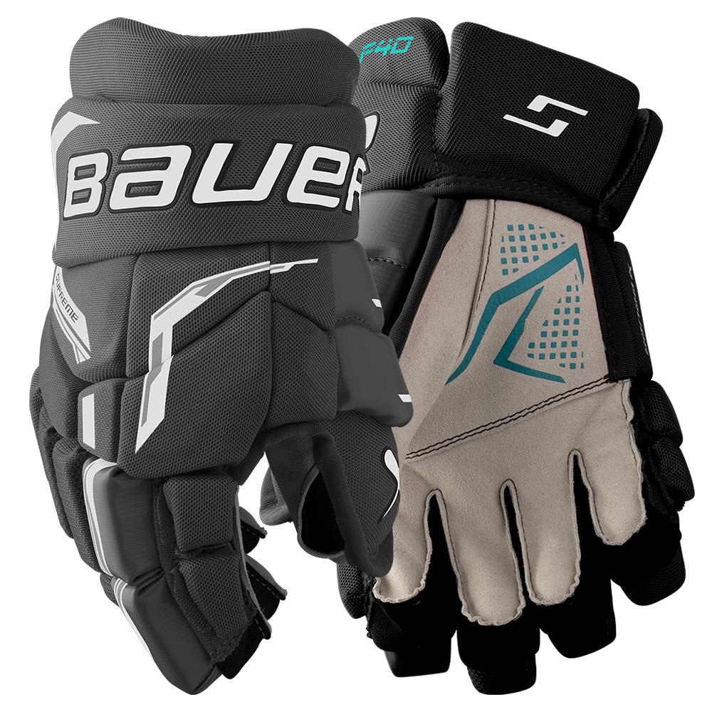 Bauer Supreme F40 Hockey Gloves - Junior - Black/White