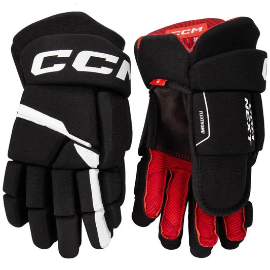 CCM Next Hockey Gloves Senior Black/White